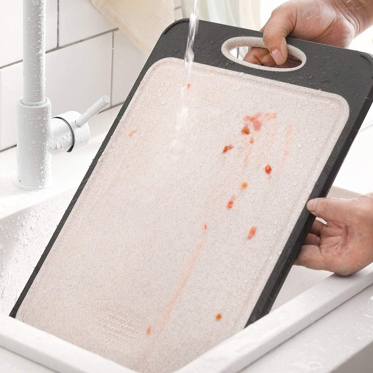 Stainless Steel Work Surface 27cm Heat-Resistant Antibacterial Professional Kitchen Tool Cutting Board | Sansoti