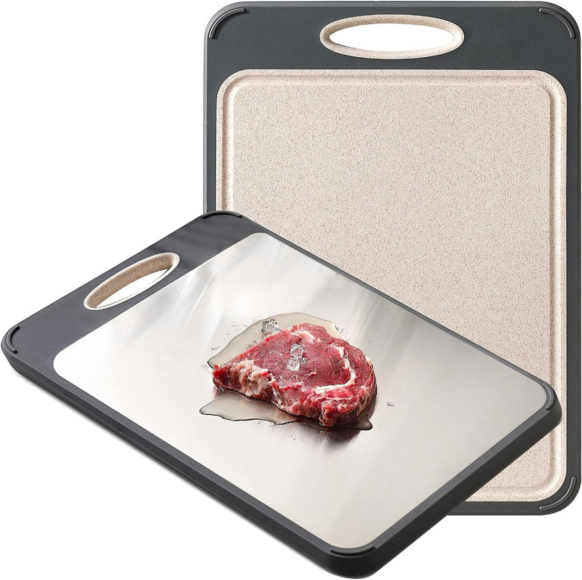 Plan de travail en acier inoxydable 27cm résistant à la chaleur et antibactérien, outil de cuisine professionnel et planche à découper | Sansoti