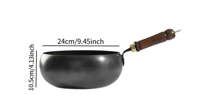 Wok hondo de hierro con tapa, 24cm, 26cm, 28cm y 30cm, antiadherente, para inducción, gas, vitrocerámica y electricidad, sartén para saltear, hierro fundido, cocina | Sansoti