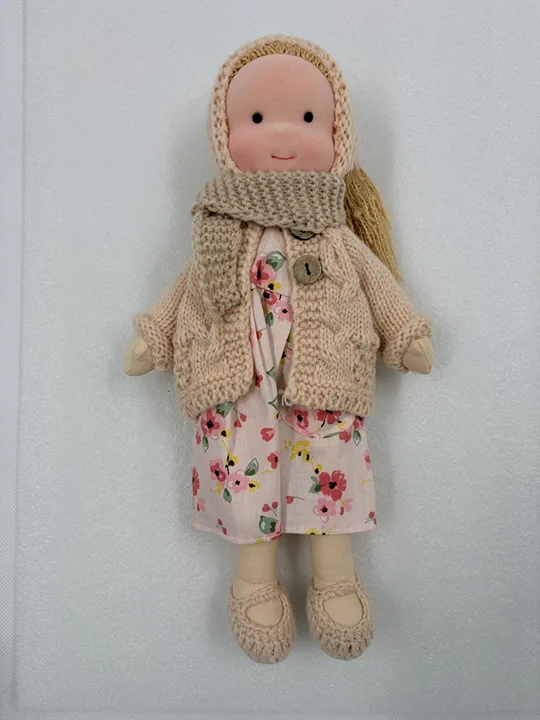 Handmade Waldorf Doll – Soft Knitted Clothing, Natural Materials 40cm | Sansoti