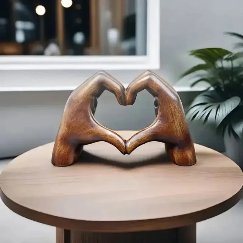 Wooden Heart Sculpture Natural Decorative Object Living Room Bedroom Warm Atmosphere Scandinavian Interior | Sansoti