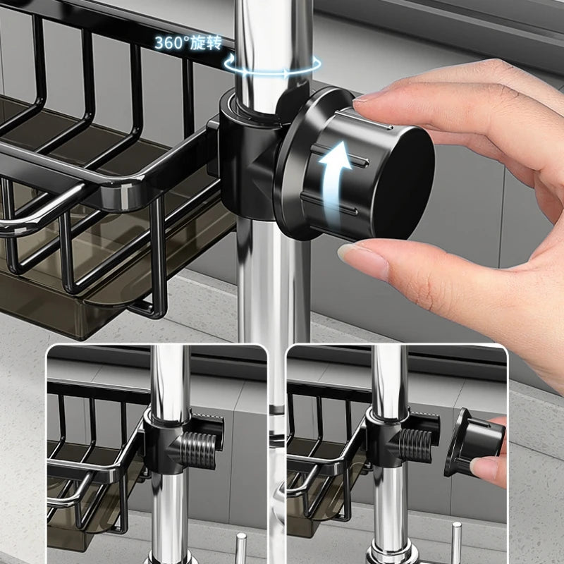 Sink Organizer with Draining Rack for Dishware and Kitchen Utensil Storage | Sansoti