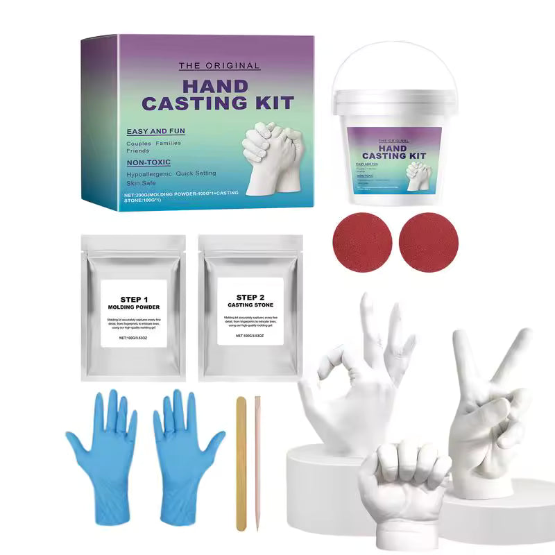 Hand Casting Kit Heart Hands Couples Family Baby 3D Alginate Plaster Creative Keepsake Artwork Gift | Sansoti