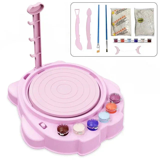 Creative Modeling Pottery Wheel Set for Kids | Electric Pottery Tool | Clay Activity Kit | Educational Toy | Motor Skills Development | Craft Kit | Sansoti