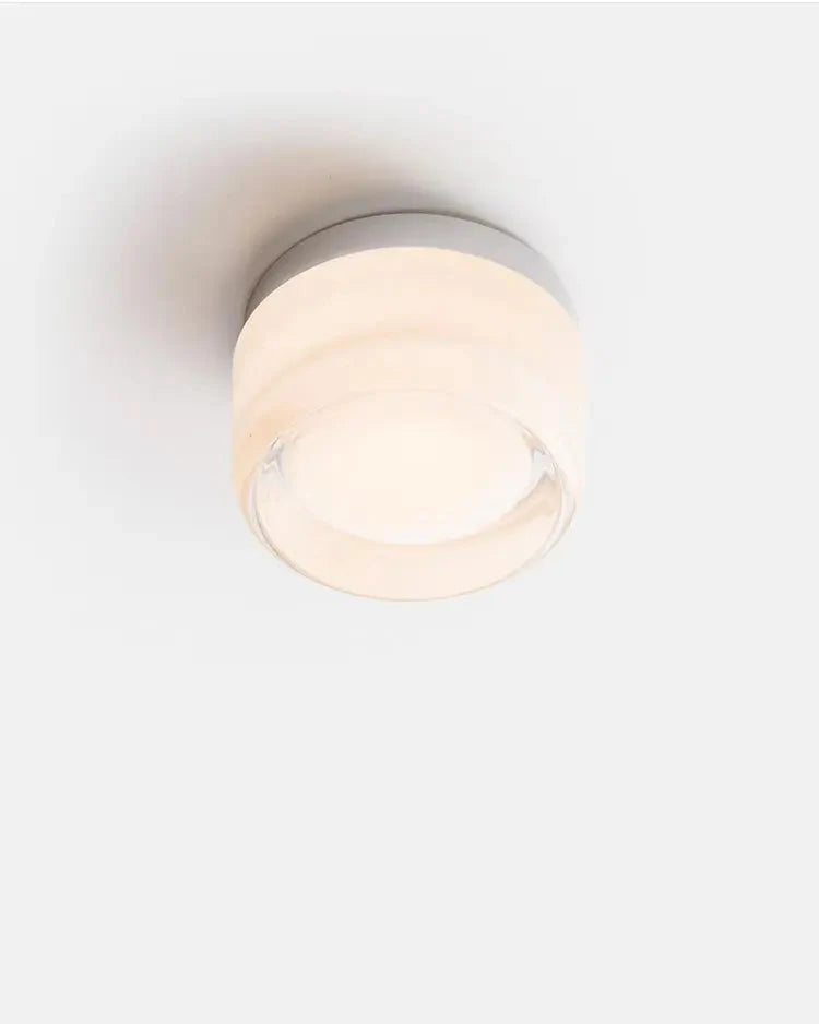 Minimalist LED Wall Lamp Round Aluminum Acrylic Diffuse Light Warm White Modern Design Compact Bedroom Hallway Accent Lighting | Sansoti