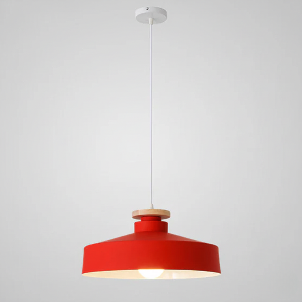 Suspension avec abat-jour en bois et accent en aluminium – Design scandinave pour salle à manger et salon | Sansoti
