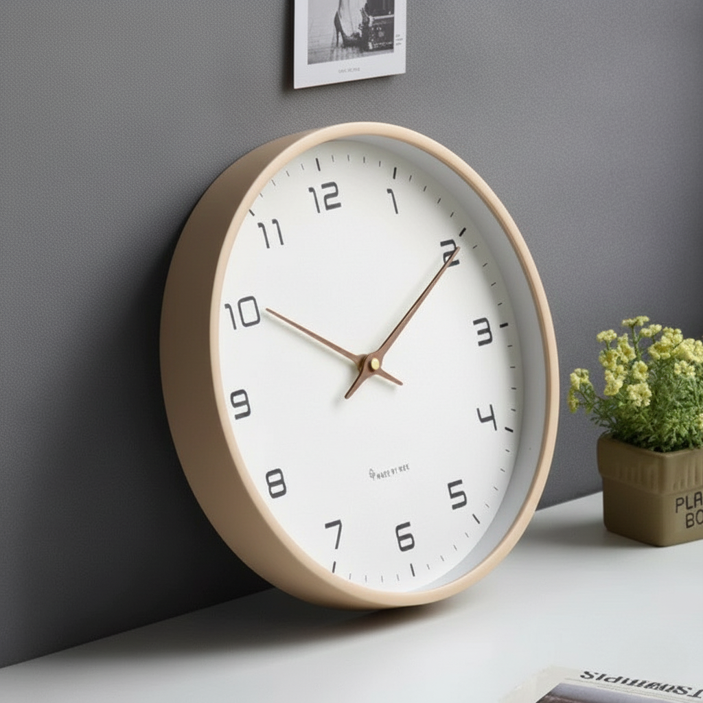 Skandinavische Holzwanduhr – Flüsterleises Uhrwerk · Minimalistische Uhr · Natürliche Akzente für Wohnzimmer, Schlafzimmer, Arbeitszimmer · Stilvolle Zeitmessung · Schlichtes Design | Sansoti