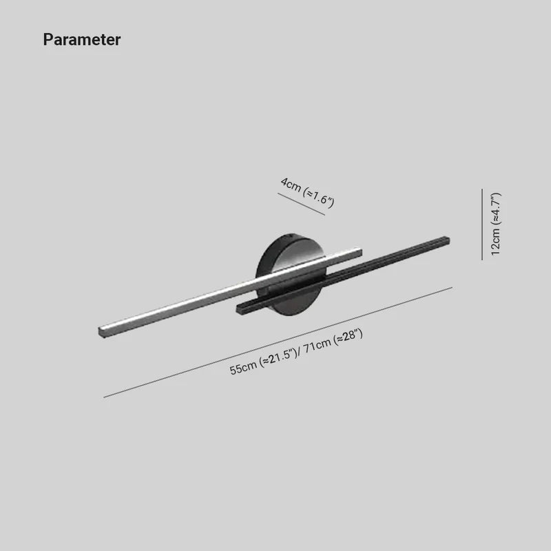 Modern Linear LED Wall Light Black White Metal Nordic Design Bedroom Living Room Ambient Lighting Stylish | Sansoti