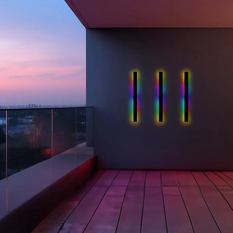 Lineaire Buitenwandlamp LED Zwart Metaal Acryl IP65 Waterdicht 30-200cm voor Tuin Terras Gang Veranda | Sansoti