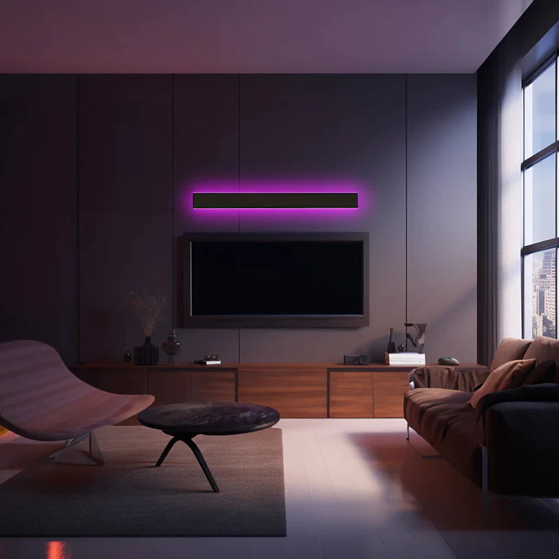 Aplique exterior LED negro de aluminio IP65 30-200cm moderno | Sansoti