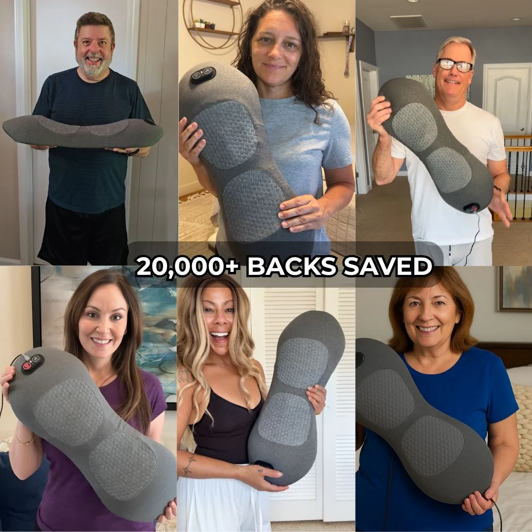 Back Massager with Heat and Vibration for Lower Back Lumbar Therapy at Home Sciatica Relaxation Pain Relief | Sansoti