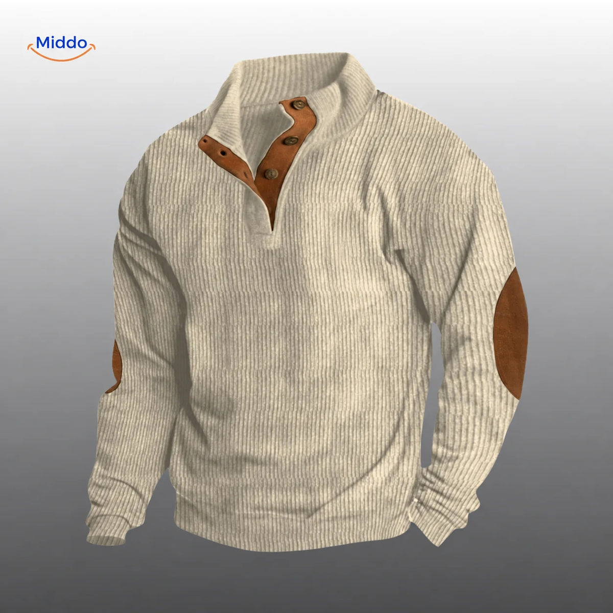 Rippenpullover mit braunen Details, Unisex, gestreifte Struktur, warme Schicht, Herbst/Winter, lässiger Stil | Sansoti