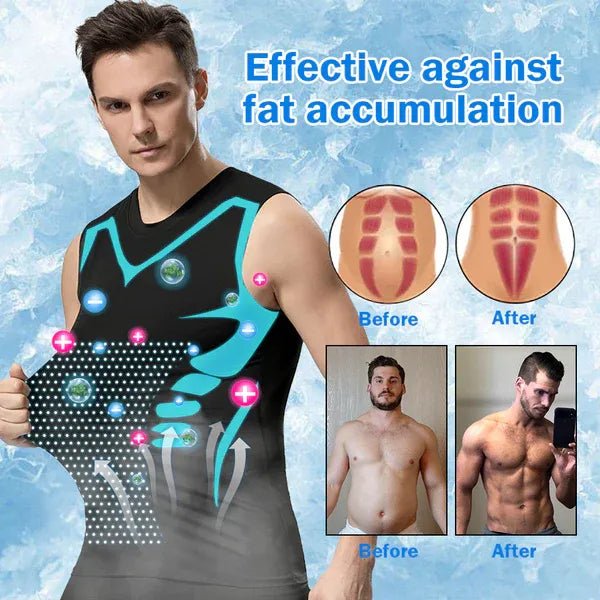 Men's Compression Vest with Posture Correction Tourmaline Technology Back Support Sportswear | Sansoti