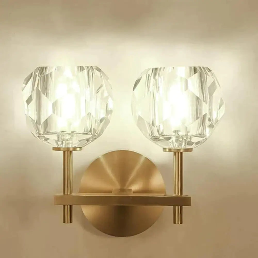 Crystal Wall Light Copper Warm White Light Modern Lighting Living Room Bedroom Hallway Decorative Ambient | Sansoti