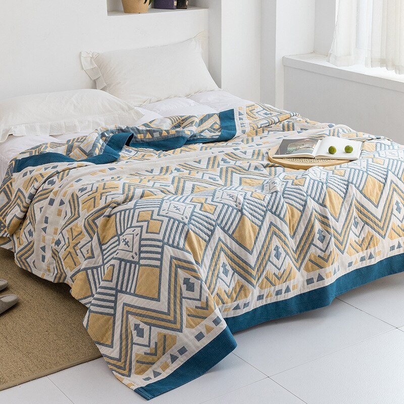 Cotton Throw with Floral Pattern Soft Blanket for Bed Sofa All-Season Comfort Decorative Home Throw Interior | Sansoti