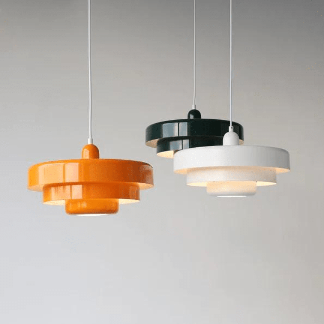 Suspension LED en Métal Style Vintage Bauhaus Plusieurs Couleurs Salle à Manger Cuisine Salon Design 110-240V | Sansoti