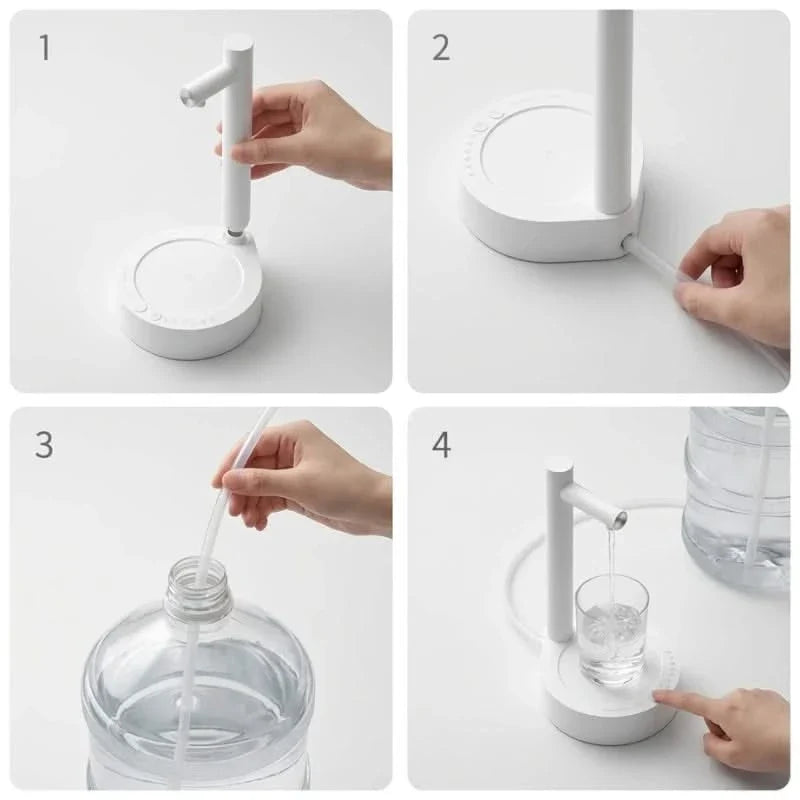 Distributeur d’eau électrique pour bureau à 6 vitesses, rechargeable, sans fil et silencieux, pompe à eau pour la maison et le bureau | Sansoti
