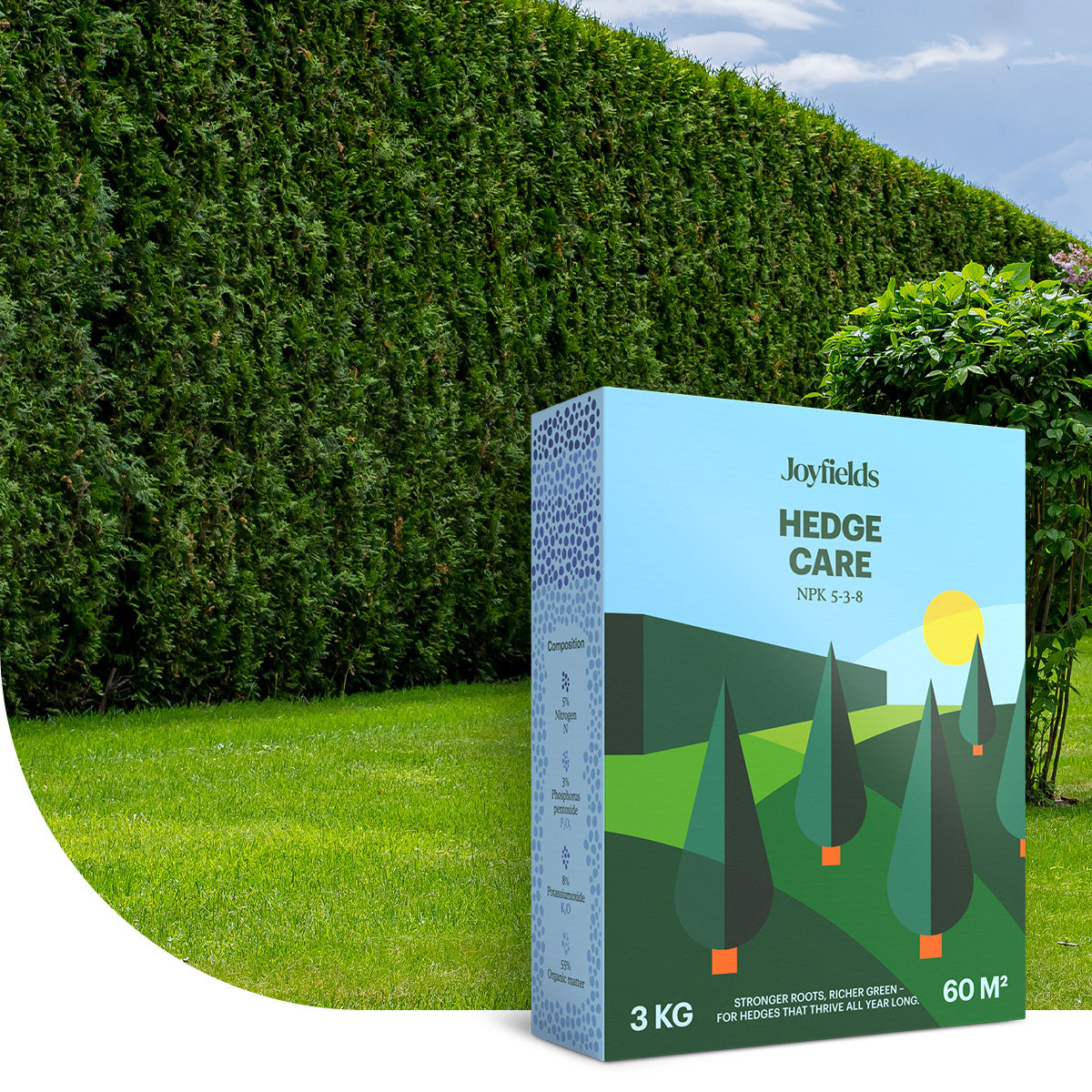 Joyfields Hedge Care – Hagen, Taxus & Coniferen Meststof - 3 kg