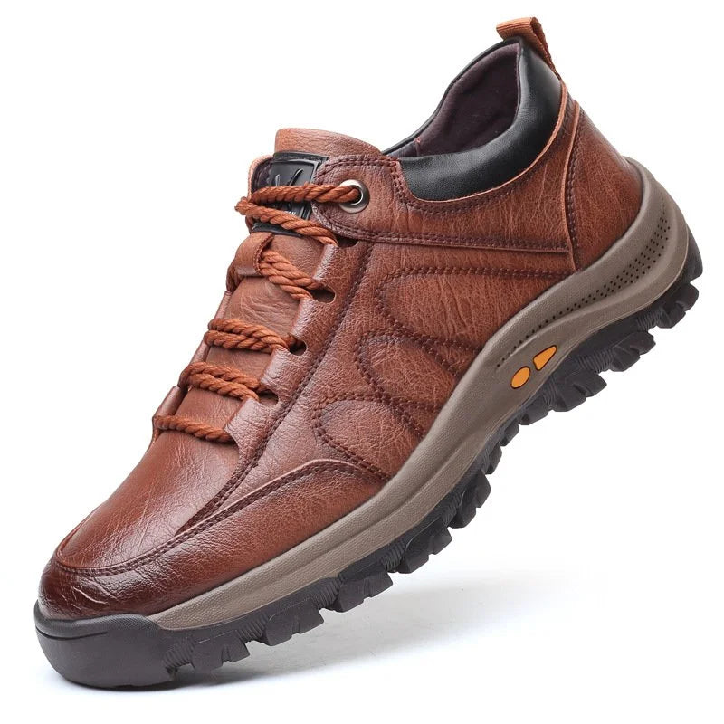 Handmade Men's Shoes Full-Grain Leather Ergonomic Sole Water-Repellent Breathable Non-Slip Black Brown for Walking and Everyday Comfort | Sansoti