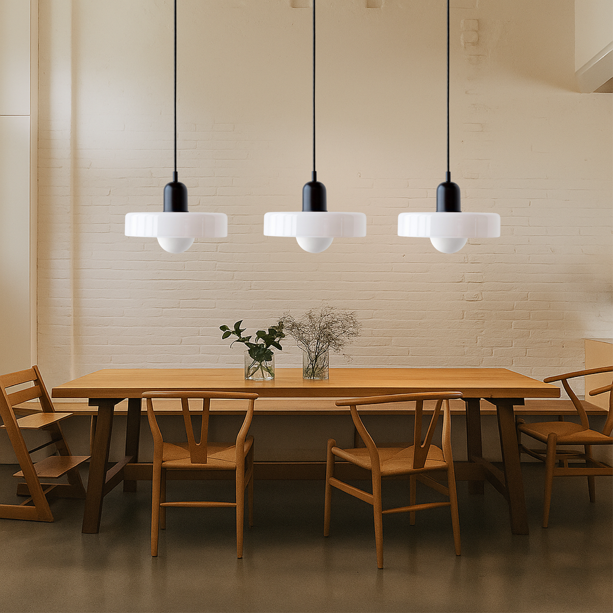 3-light Bauhaus pendant lamp glass G9 warm white dining room lighting modern design ceiling lamp colored glass | Sansoti