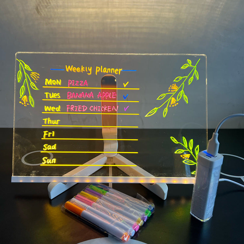 Verlicht LED Tekenbord voor Kinderen met Kleurrijke Markers en Herbruikbaar Oppervlak | Sansoti