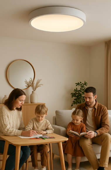 Runde LED-Deckenlampe Minimalistisches Design Warmes Licht Energiesparend Wohnzimmer Schlafzimmer Büro Beleuchtung Modernes Interieur | Sansoti
