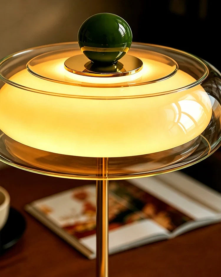 Wiederaufladbare Glastischlampe mit Dimmfunktion – Retro-Design in 6 Farben – USB-C – 3 Farbtemperaturen | Sansoti