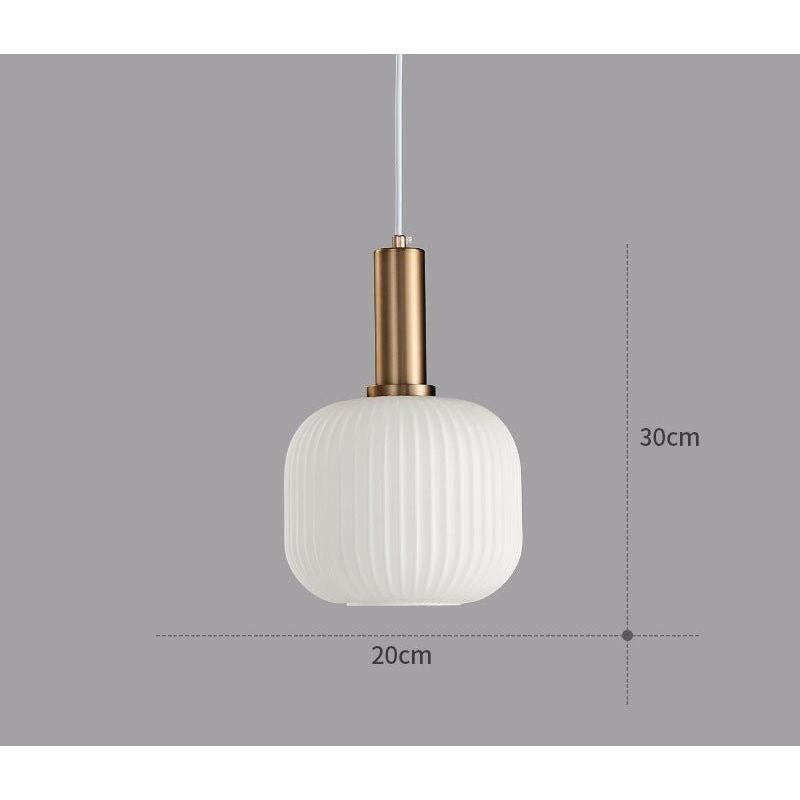 Hanglamp Ribbelglas Vintage 1-Lichts Goud E27 | Sansoti