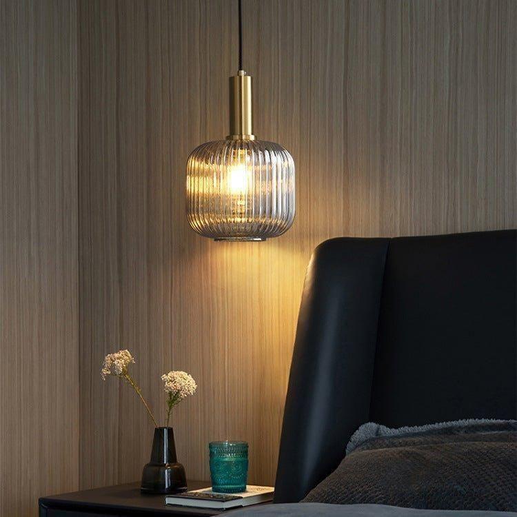 Hanglamp Ribbelglas Vintage 1-Lichts Goud E27 | Sansoti
