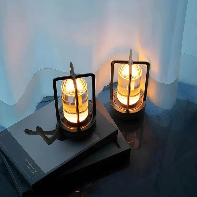 Table Lamp Rechargeable LED Dimmable 3 Levels Glass Metal Black Gold Silver Bedroom Nightstand Desk Lamp USB Port Touch Control Mood Light | Sansoti