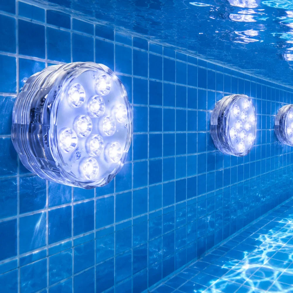 Underwater RGB LED Light in 10 Colors with Remote Control, Suction Cup for Pool, Pond, Aquarium, Decorative Lighting | Sansoti