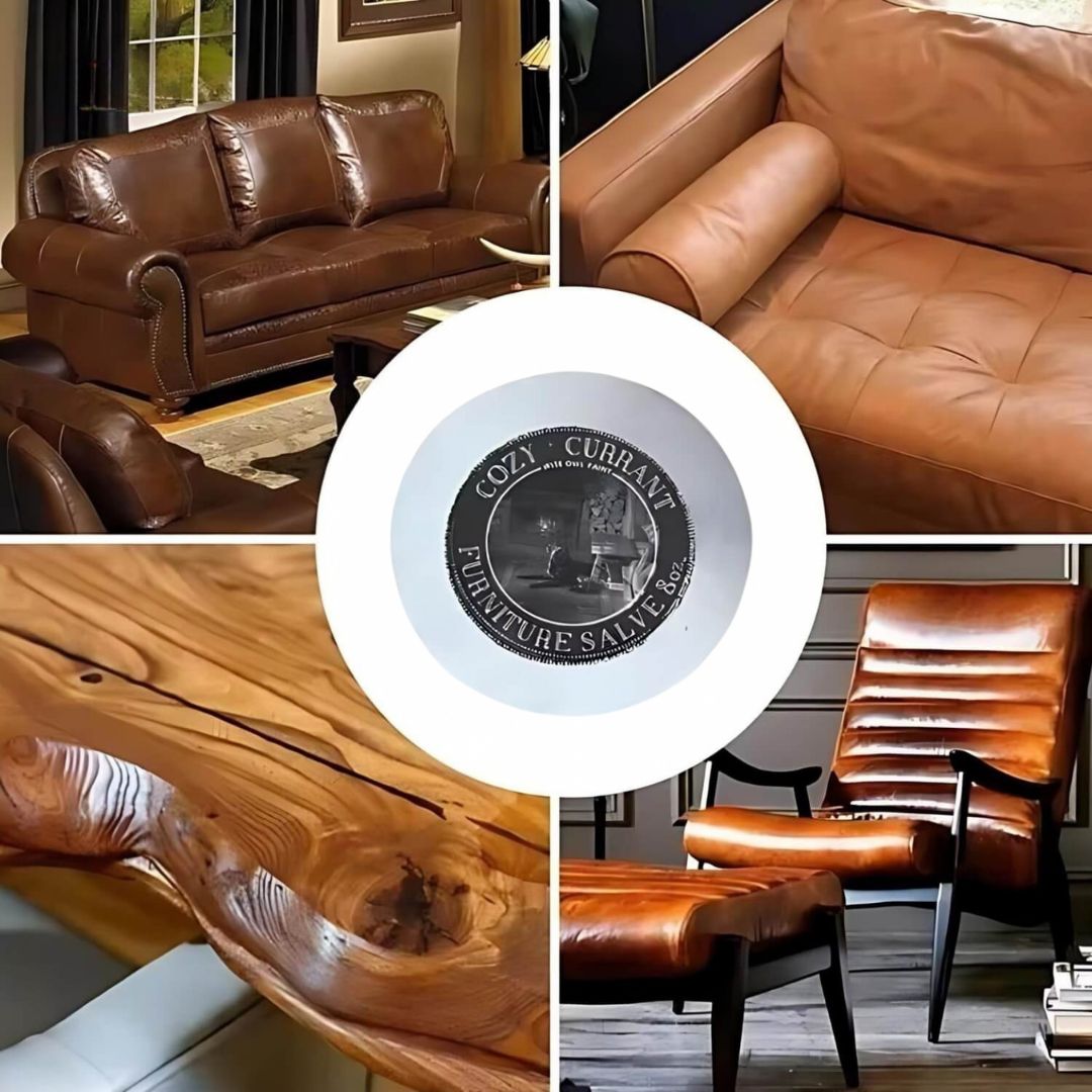 Lederverzorging Balsem met Houten Borstel Natuurlijke Formule voor Sofa Bank Autostoel Tas Jas | Sansoti