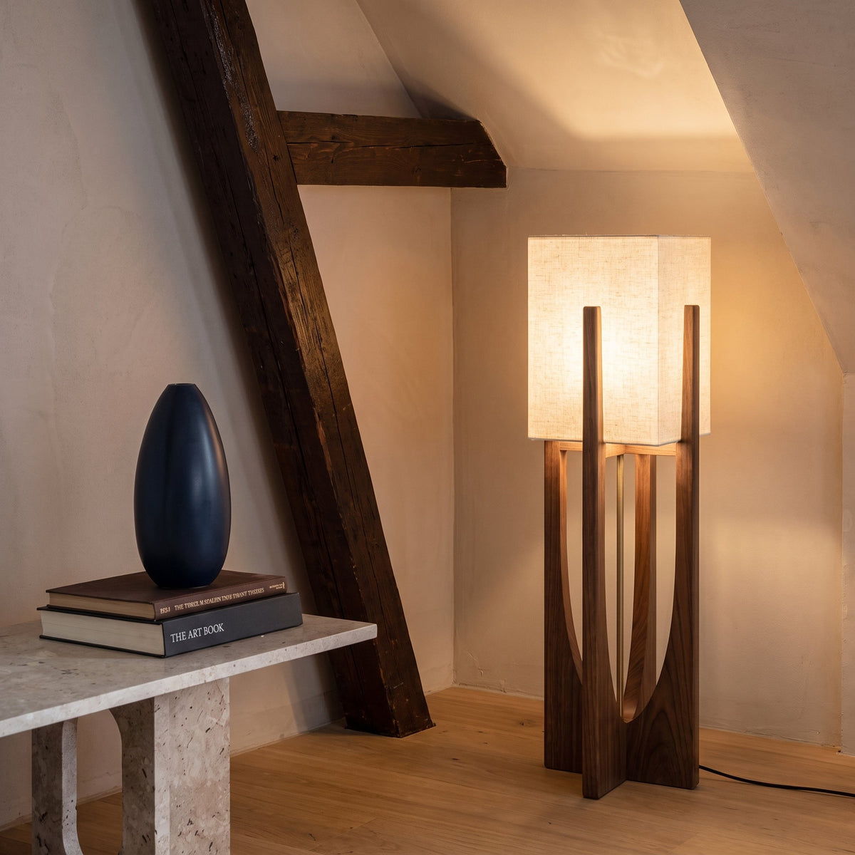 Japanse Staande Lamp Natuurlijk Hout E27 LED Dimbaar Woonkamer Slaapkamer Leeshoek Scandinavisch Design | Sansoti
