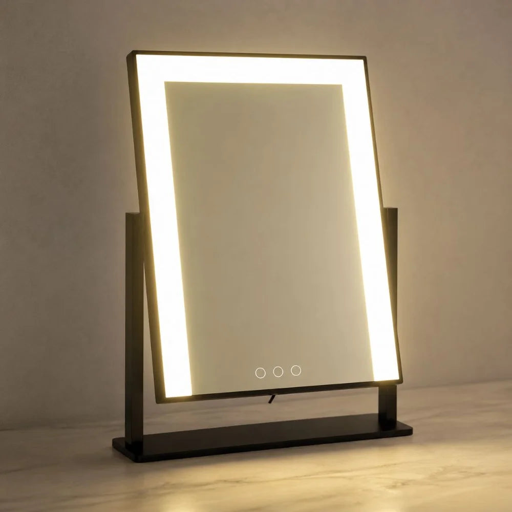 Lighted Makeup Mirror 15x Magnification LED Touch Dimmable 360° Rotating Cosmetic Vanity Mirror Bathroom | Sansoti