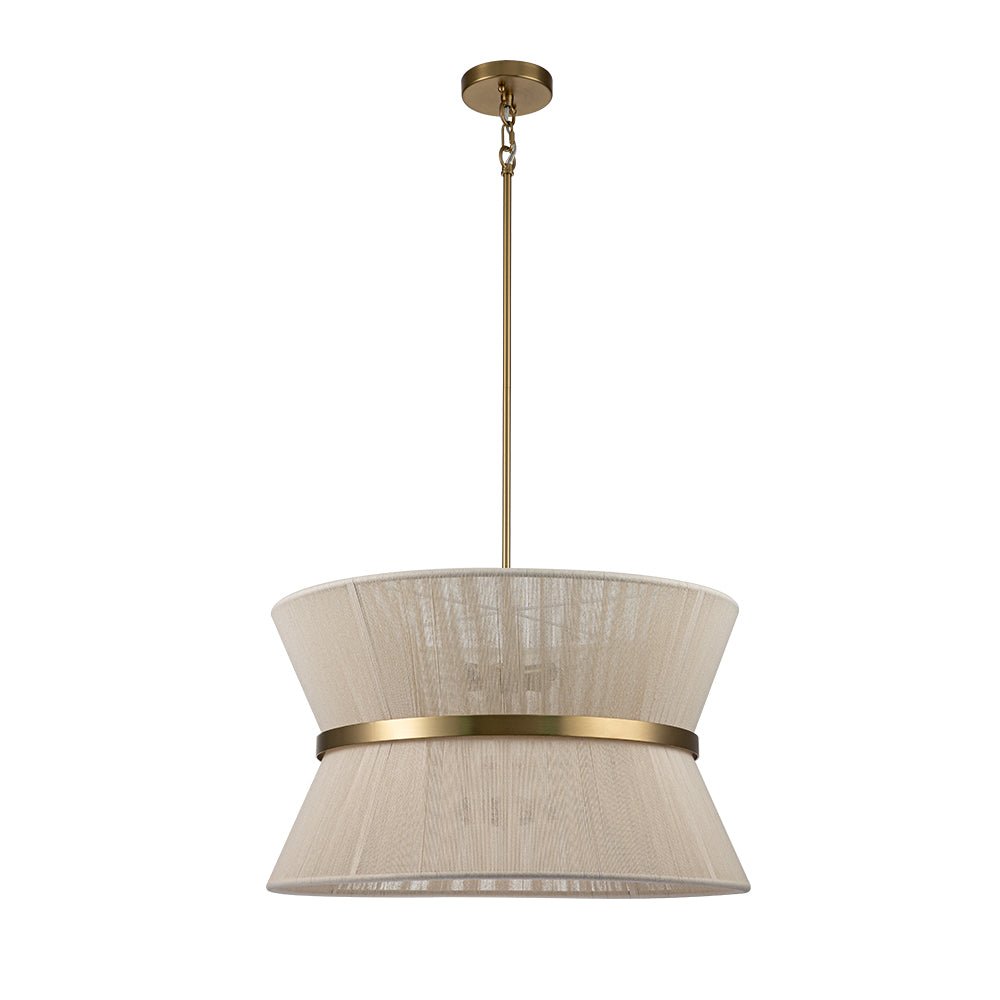Hanglamp Touw Gevlochten Messing Beige Zwart Bohemian Drum Eetkamer Woonkamer Slaapkamer Entree Farmhouse Coastal Verstelbaar E26 E12 | Sansoti