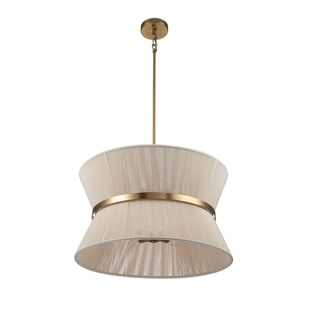 Hanglamp Touw Gevlochten Messing Beige Zwart Bohemian Drum Eetkamer Woonkamer Slaapkamer Entree Farmhouse Coastal Verstelbaar E26 E12 | Sansoti