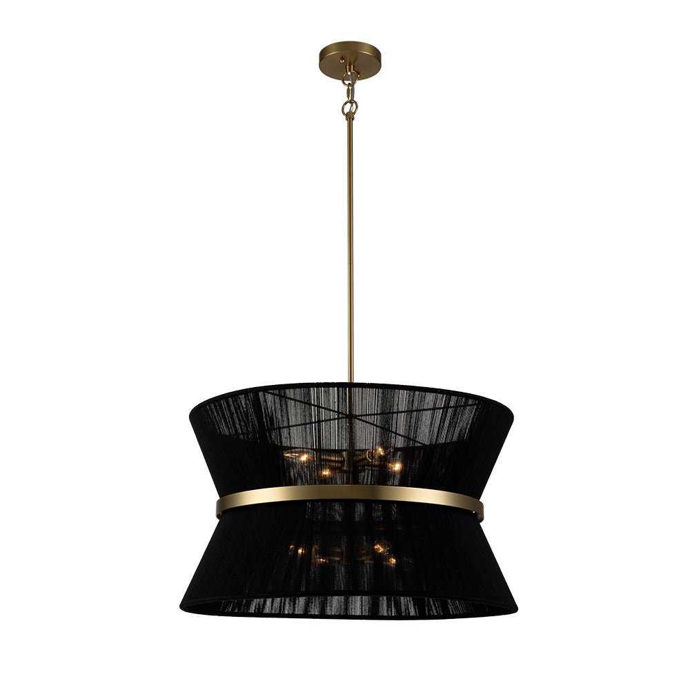 Hanglamp Touw Gevlochten Messing Beige Zwart Bohemian Drum Eetkamer Woonkamer Slaapkamer Entree Farmhouse Coastal Verstelbaar E26 E12 | Sansoti