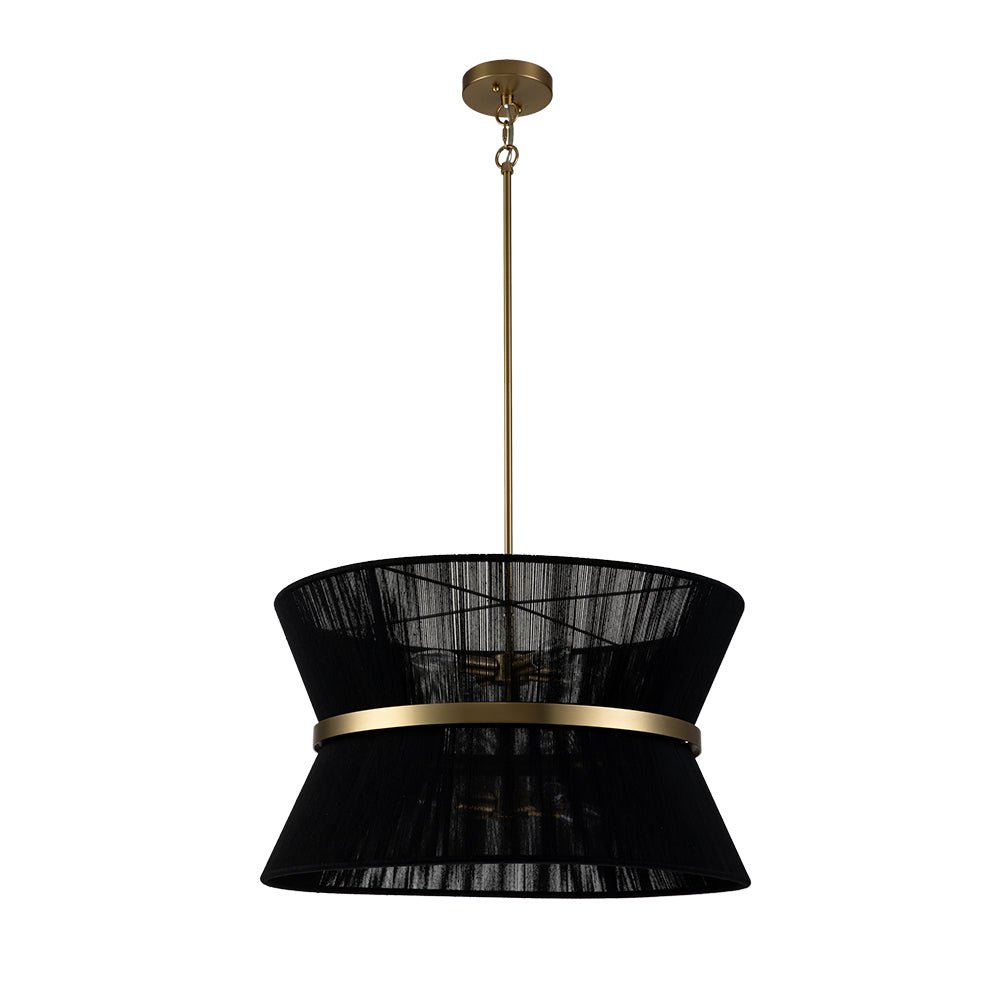 Hanglamp Touw Gevlochten Messing Beige Zwart Bohemian Drum Eetkamer Woonkamer Slaapkamer Entree Farmhouse Coastal Verstelbaar E26 E12 | Sansoti