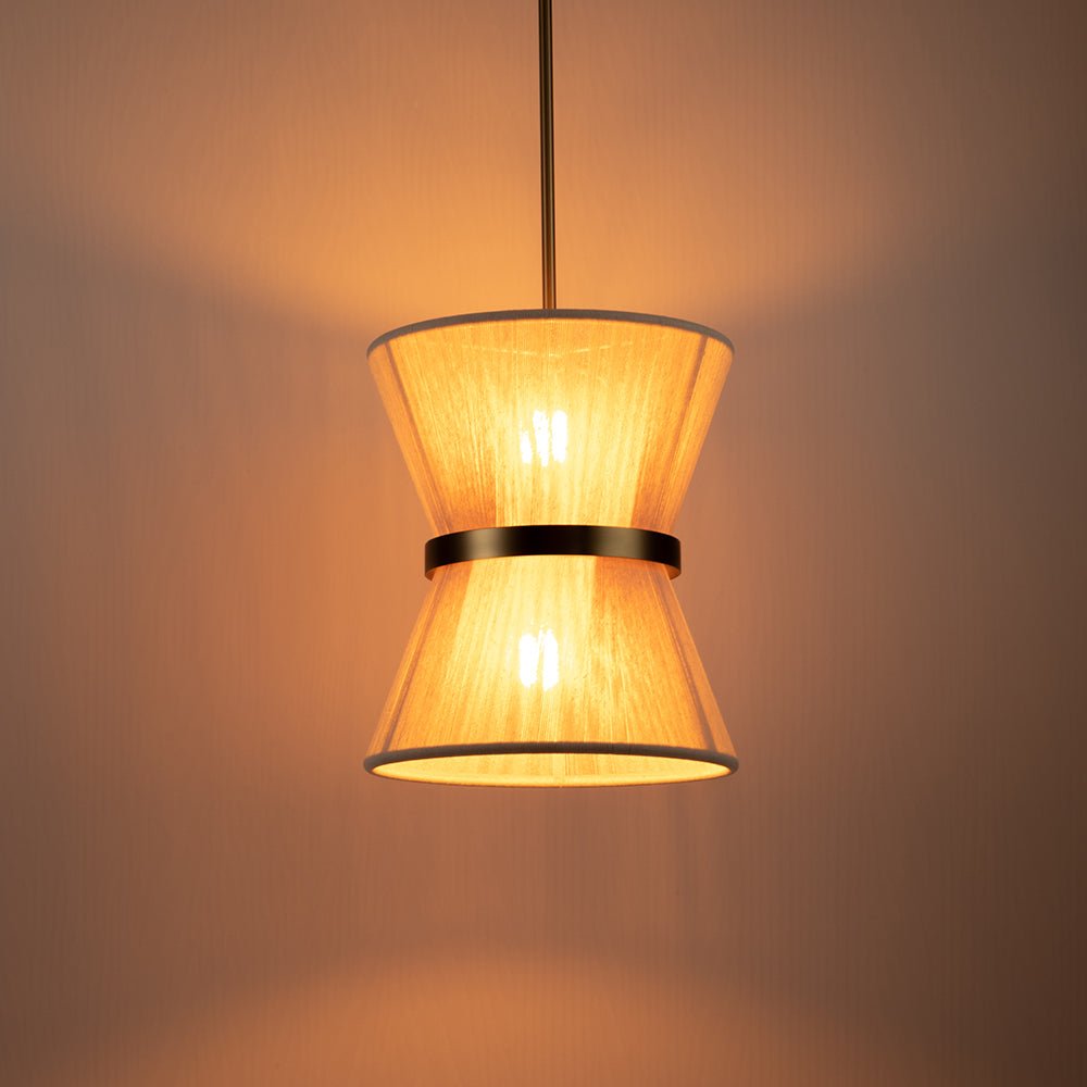 Hanglamp Touw Gevlochten Messing Beige Zwart Bohemian Drum Eetkamer Woonkamer Slaapkamer Entree Farmhouse Coastal Verstelbaar E26 E12 | Sansoti
