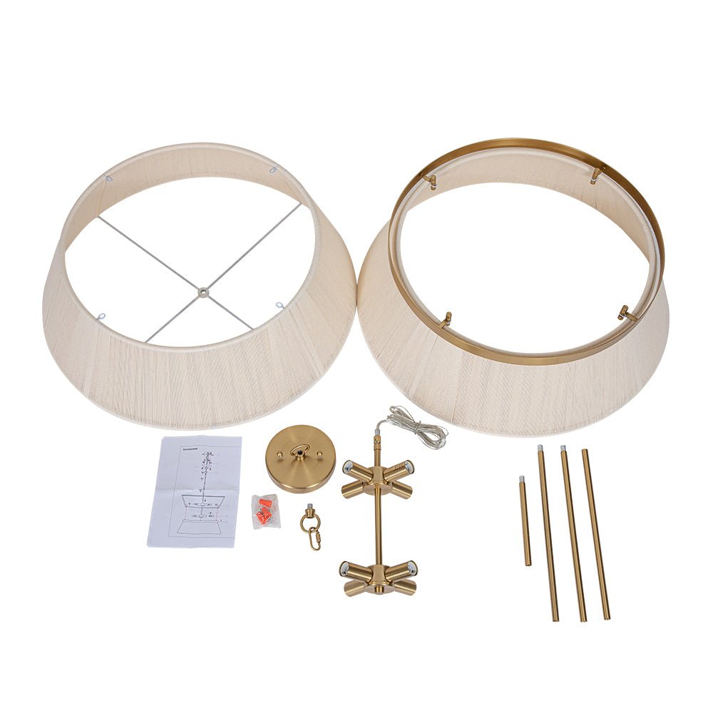 Hanglamp Touw Gevlochten Messing Beige Zwart Bohemian Drum Eetkamer Woonkamer Slaapkamer Entree Farmhouse Coastal Verstelbaar E26 E12 | Sansoti