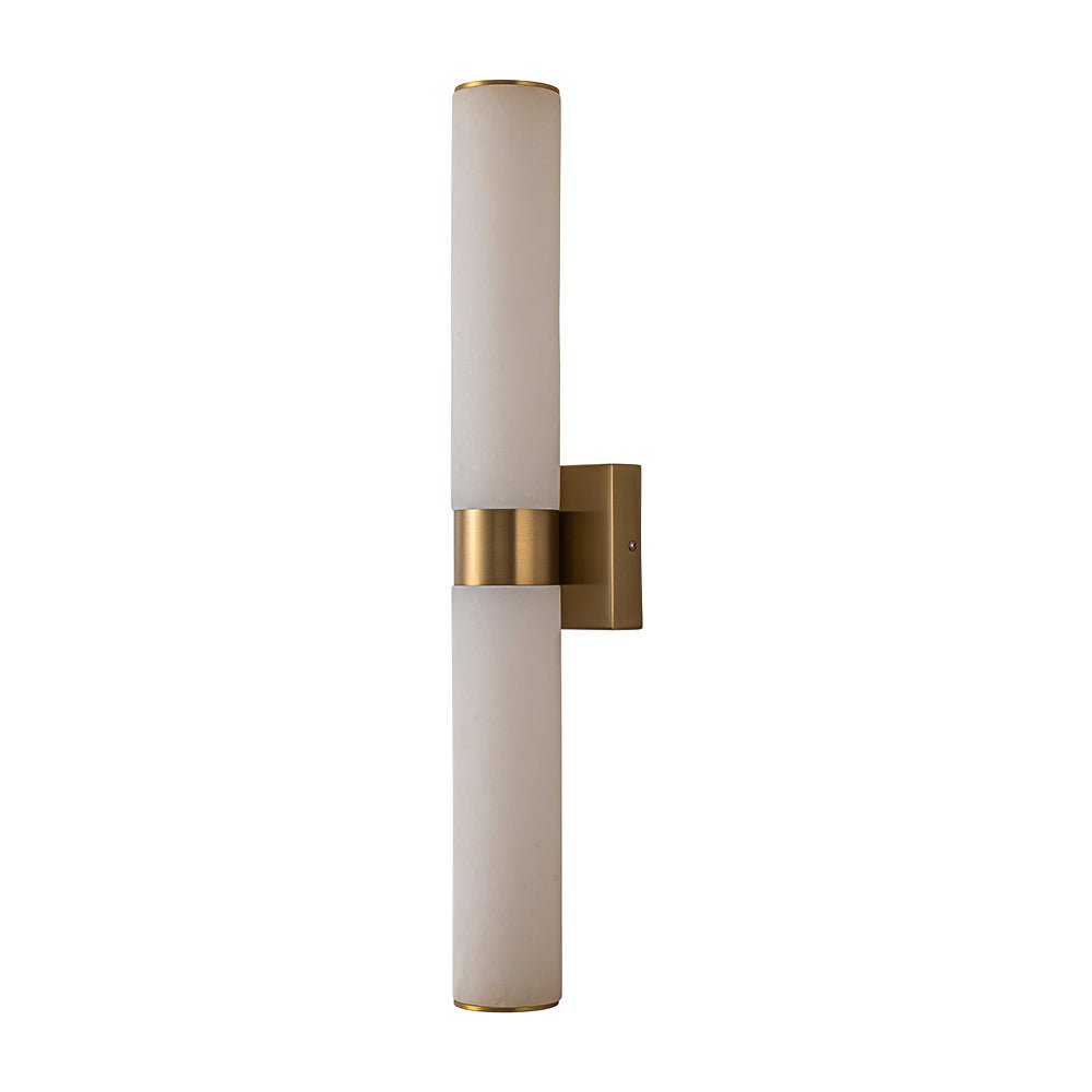 Linear LED Wall Lamp with Alabaster – Modern Bathroom Lighting in Brass or Black – 60cm Dimmable 3000K | Sansoti