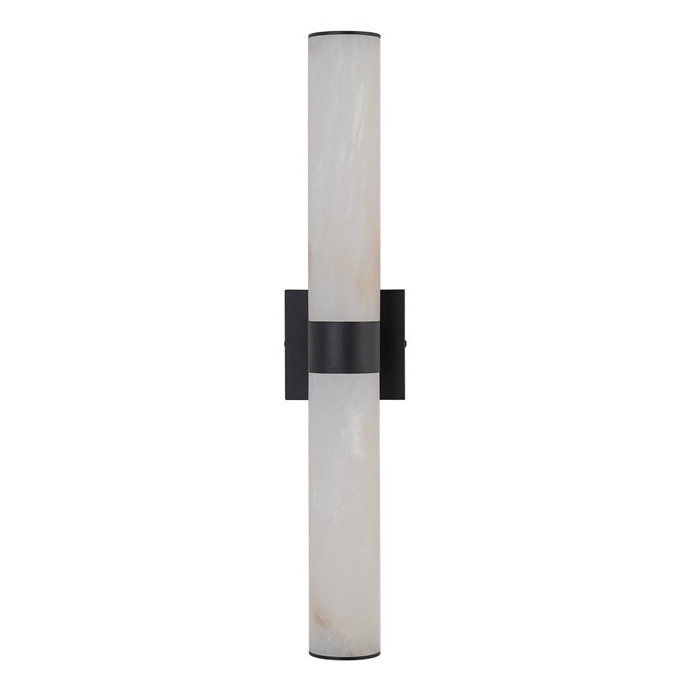 Linear LED Wall Lamp with Alabaster – Modern Bathroom Lighting in Brass or Black – 60cm Dimmable 3000K | Sansoti