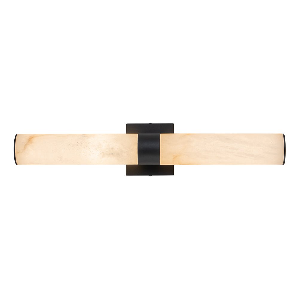 Linear LED Wall Lamp with Alabaster – Modern Bathroom Lighting in Brass or Black – 60cm Dimmable 3000K | Sansoti