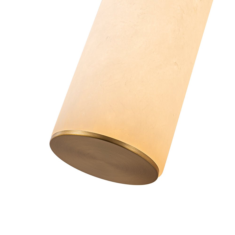 Linear LED Wall Lamp with Alabaster – Modern Bathroom Lighting in Brass or Black – 60cm Dimmable 3000K | Sansoti