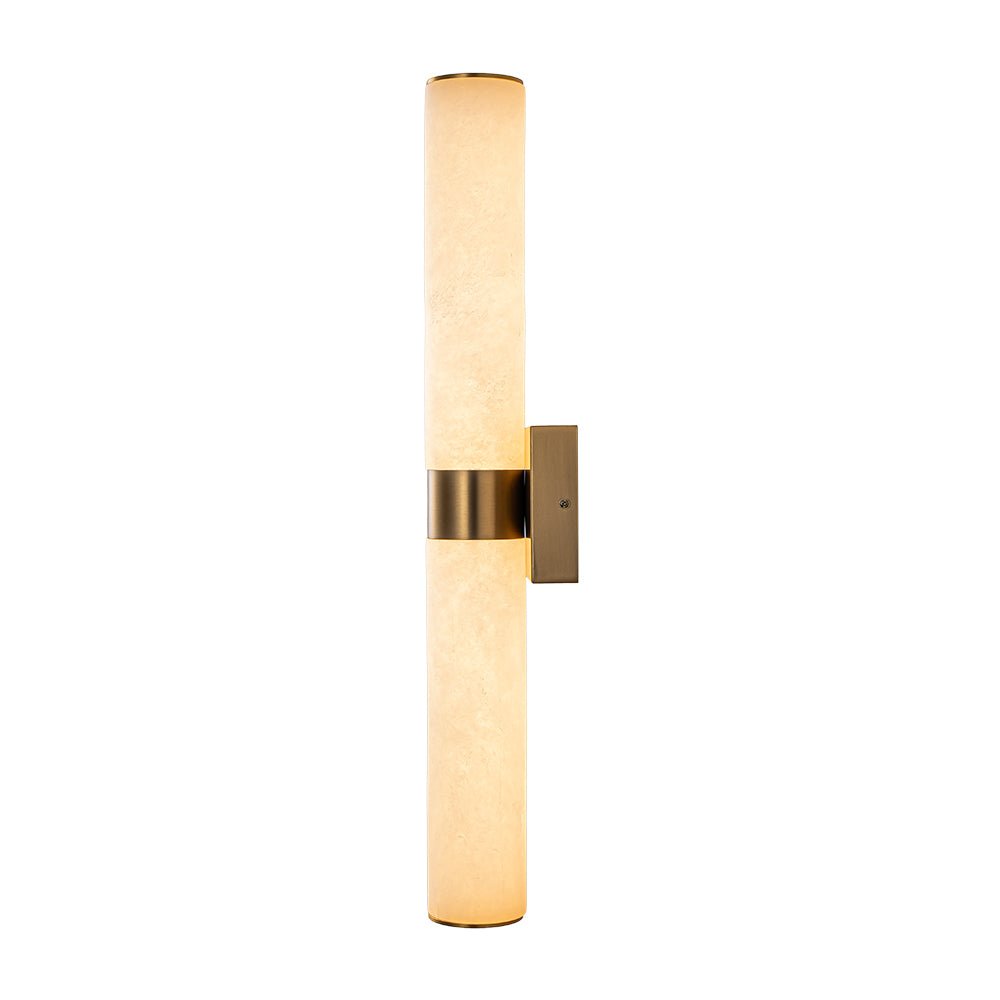 Linear LED Wall Lamp with Alabaster – Modern Bathroom Lighting in Brass or Black – 60cm Dimmable 3000K | Sansoti