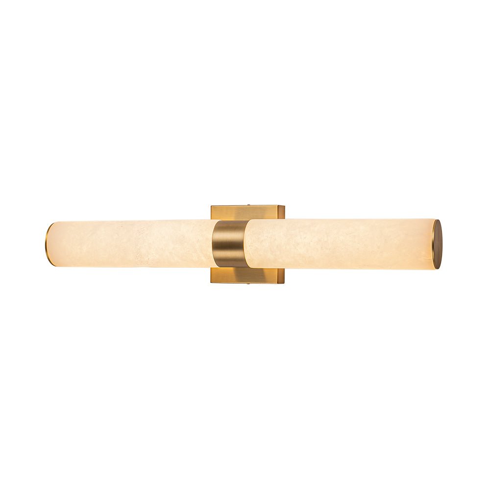 Linear LED Wall Lamp with Alabaster – Modern Bathroom Lighting in Brass or Black – 60cm Dimmable 3000K | Sansoti