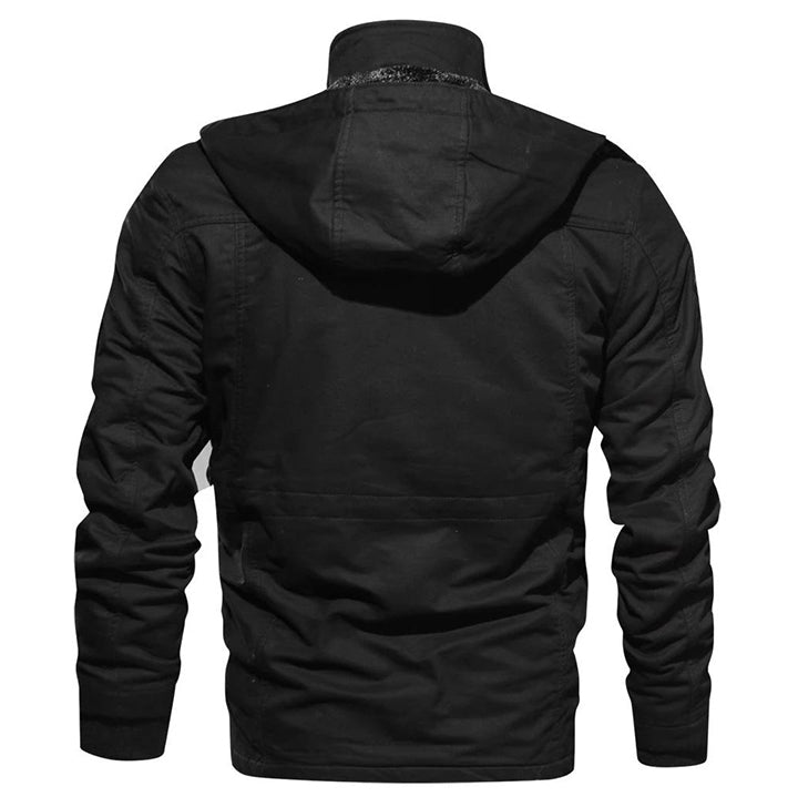 Men's Winter Jacket Cotton Jacket with Detachable Hood Padded Waterproof for Outdoor Activities | Sansoti