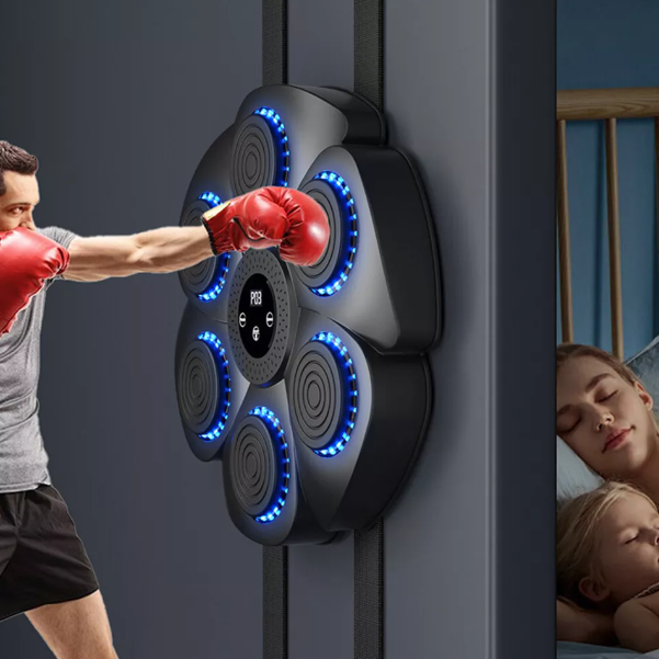 Muzyczny worek bokserski z celowaniem i oświetleniem – treningowa tarcza bokserska z funkcją rytmu do użytku domowego | Sansoti
