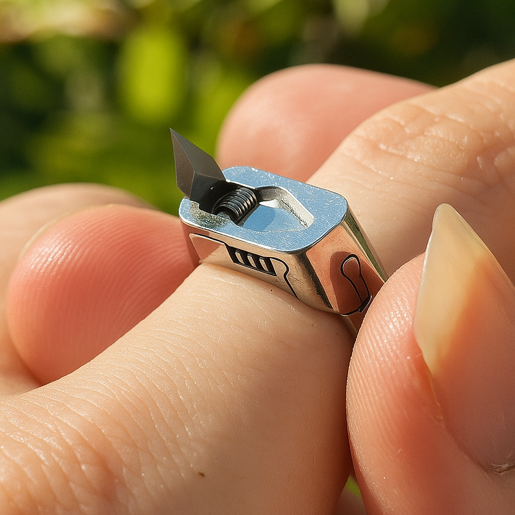 Stainless Steel Self-Defense Ring with Hidden Blade – Compact Safety for Emergencies | Sansoti