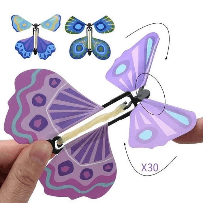 Flying Butterflies Surprise 10x12cm Wind-Up Cardboard Toy Children's Party Decoration Gift Card | Sansoti